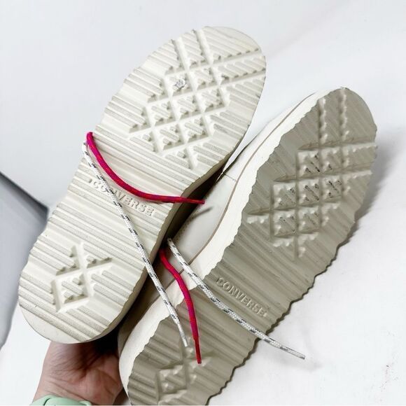 Converse All Terrain Leather Boot Pink Laces Hightop Sneakers Size 10 - Picture 9 of 11